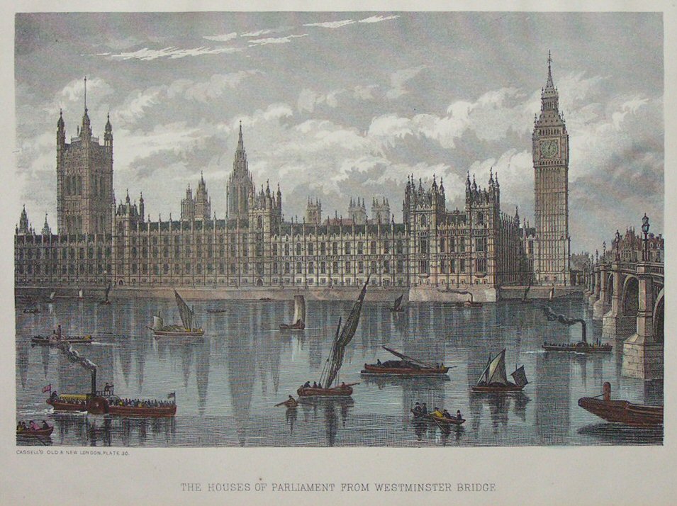 Print - The Houses of Parliament from Westminster Bridge